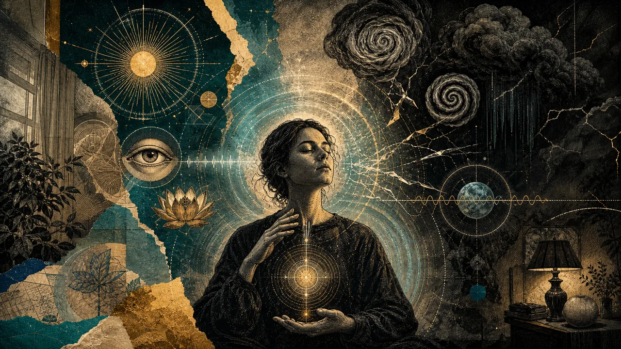 A person noticing subtle changes in the energetic field within a heavy environment