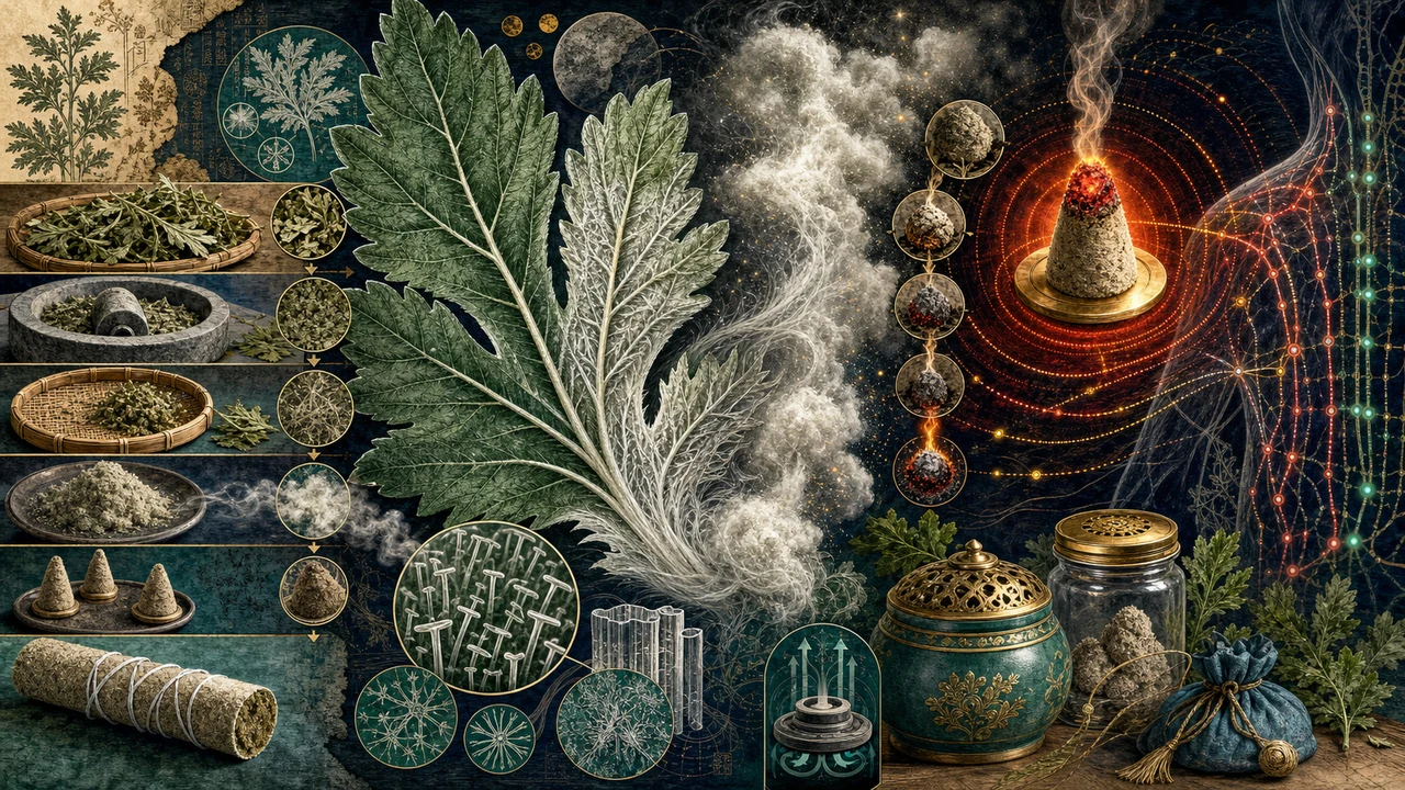 A surreal composition about mugwort and the production of moxa